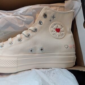 Converse high tops hearts